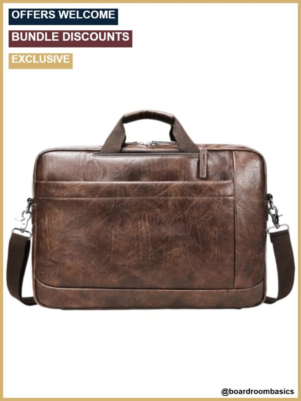 Faux Leather Convertible 3-in-1 Laptop Messenger Bag Briefcase Backpack